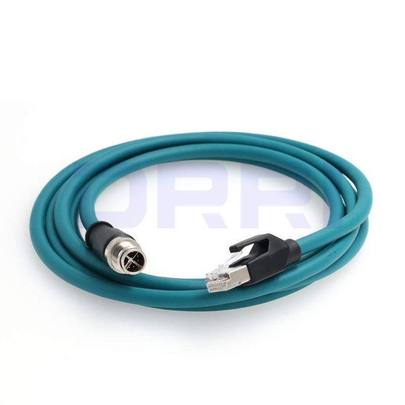 DRRI M12 X-Coded 8 Pin to RJ45 Gigabit Ethernet Interface Cat 7e Shielded Cable for cognex 262 Cameras | Barcode Scanners(3M) - Image 2